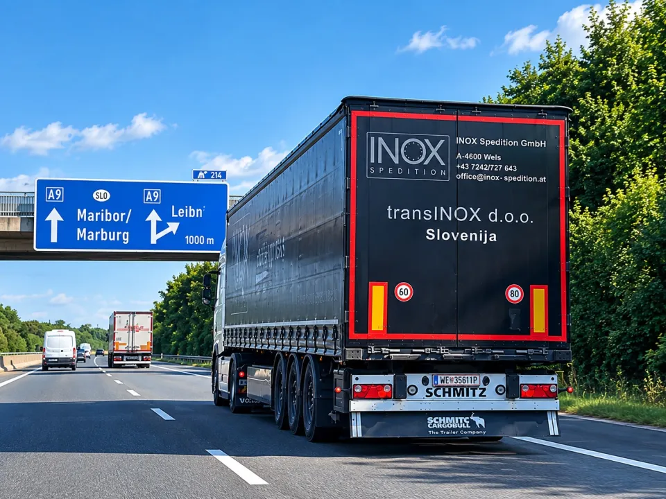 INOX Sattelzug auf der Autobahn A9 Richtung Maribor